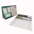 Promotional custom desk paper spiral wall calendar OEM